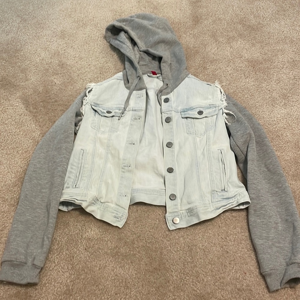 Kids Jean Jacket with material sleeves. H&M size US 12
